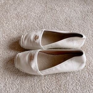 Beige Coach espadrille flats